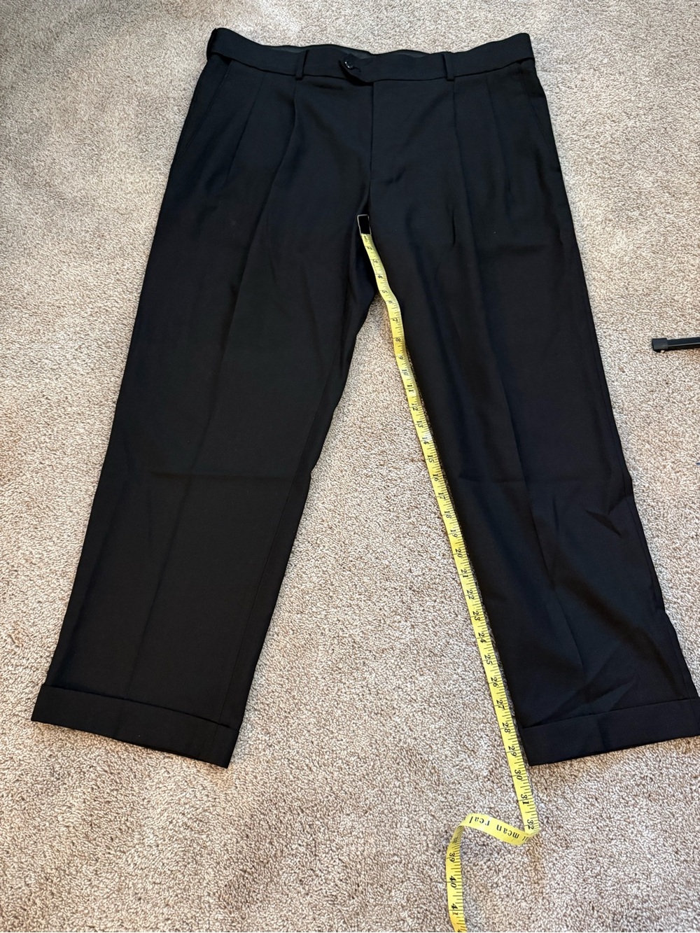 Classic Fit Sharkskin Black Men's Dress Pants - Travel Collection - Picture 1 of 8